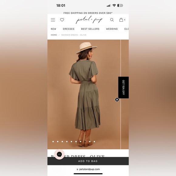 Barker Dress - Olive - Picture 9 of 11